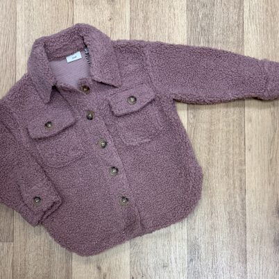 Veste molletonnée vieux rose grandeurs 2 à 7 ans - Mid